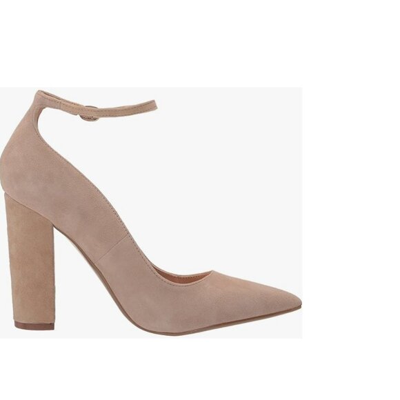 Nine West Plana pointed toe light beige suede ankle strap pumps size 9 - Picture 4 of 6